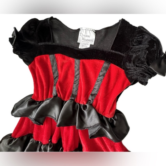 Dream Weavers girl’s Can Can Costume for Halloween color Red. Size 4-6T. - Picture 6 of 8